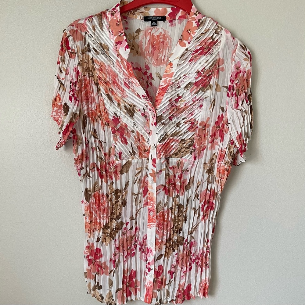 Notations Women's Floral Top - Size 2X